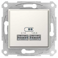 Розетка USB A 2.1 Schneider Electric Sedna Слонова кістка SDN2710223