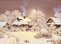 Набор алмазной вышивки (мозаики) пейзаж "Тихий зимний вечер"