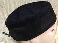 Мужская талибанка тюбетейка из кашемира и натуральной кожи 56-60 см