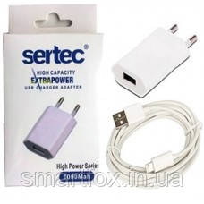 Мережева зарядка з USB для IPHONE 4 SERTEC кубик (1000 Mah )