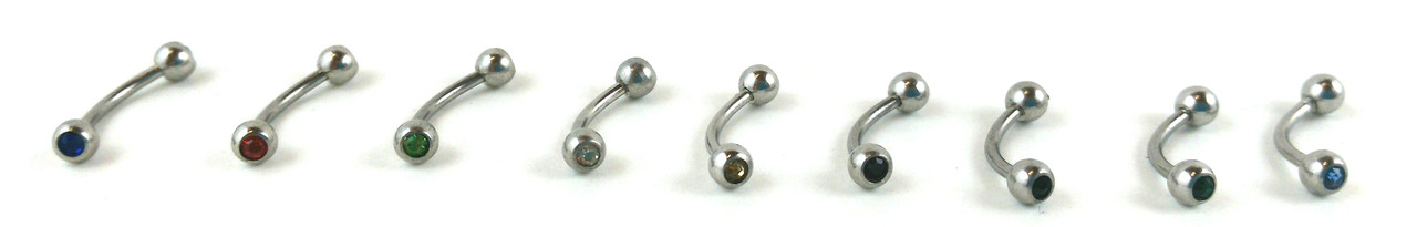 Пирсинг / Пірсинг /14,5 мм * 3 мм камінь 2 мм Piercing №38, 1 шт., фото 1