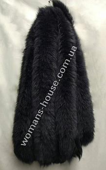 Комір з песця 70 см. Темно-синій