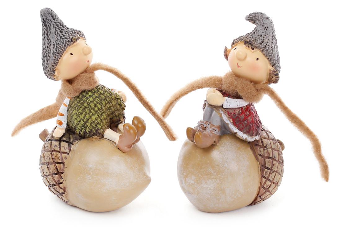 Фігурка декоративна Хлопчик на жолуді, 2 види, 9см, фото 1
