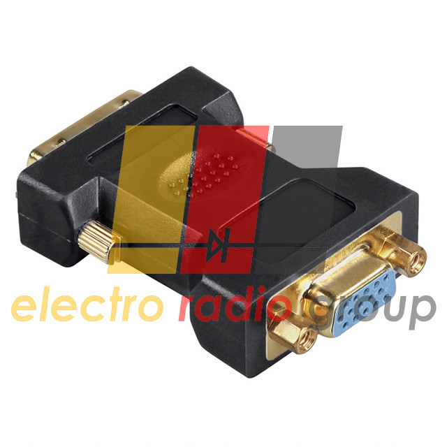 Перехідник шт. DVI -гн.VGA, gold, пластик