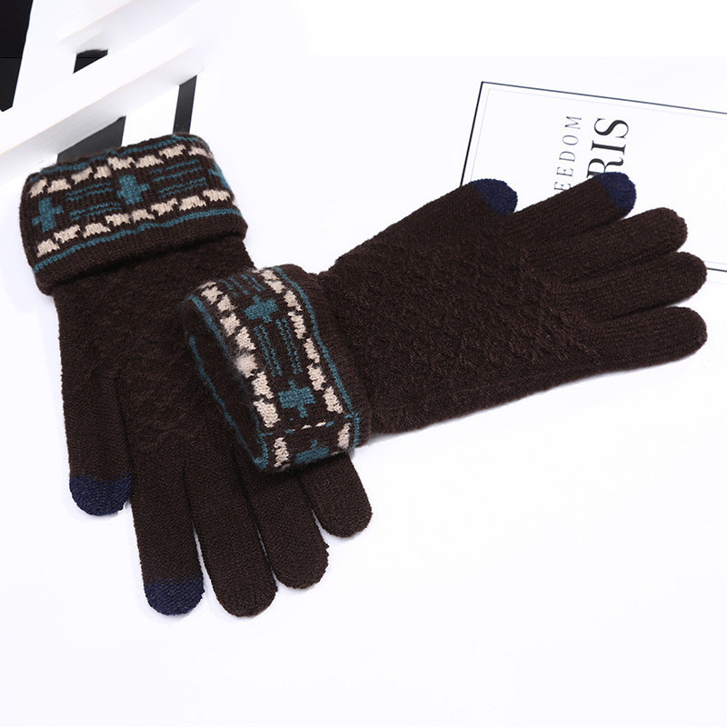 Зимние перчатки женские коричневые с сенсорными пальчиками - фото 4 - id-p814070498