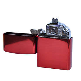 Електроімпульсна USB запальничка в стилі ZIPPO червона з подвійною електро дугою в подарунковій коробці