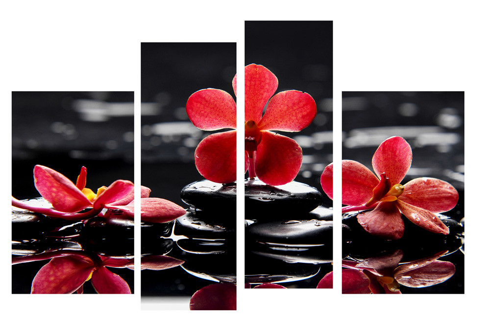 Модульна картина на полотні на стіну для інтер`єру/спальні/прихожої DK Квіточки 112х75 см (M4-e44)