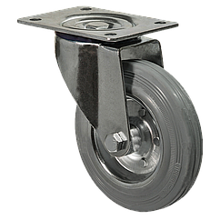 Колесо 2102-N-100-R(21 "Norma") Ø 100 мм, гумове поворотне колесо з кріпильною панеллю, колесо для візка