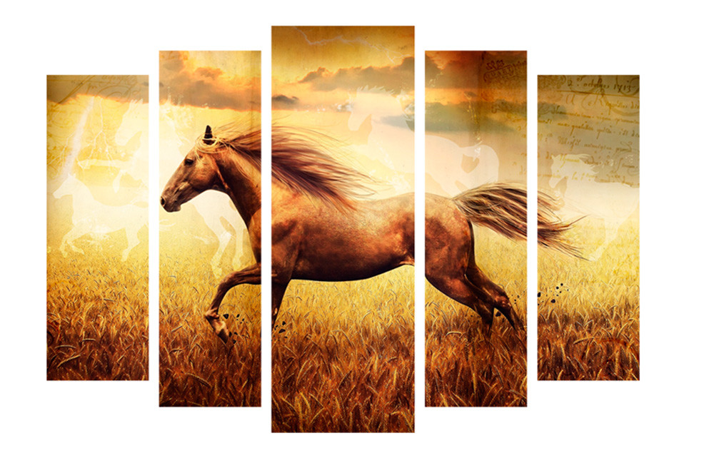 Модульна картина на полотні на стіну для інтер`єру/спальні/прихожої DK Кінь 108х80 см (M5-271)