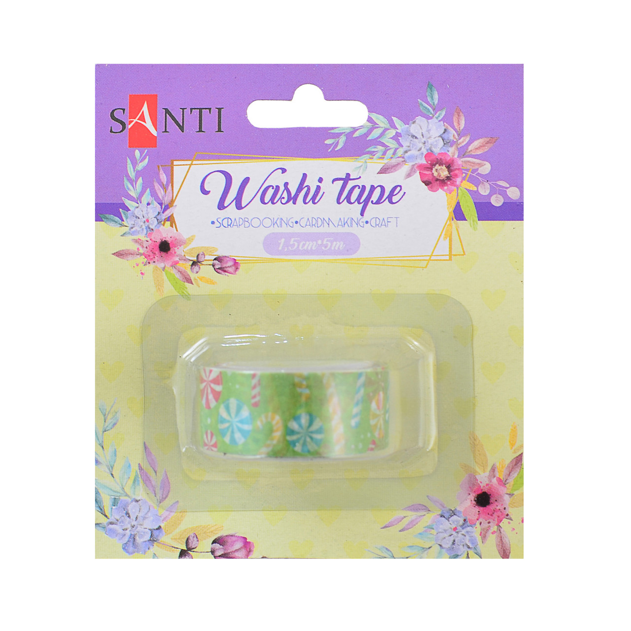 Стрічка паперова самоклеюча "Lollipop" 1.5 см*5м