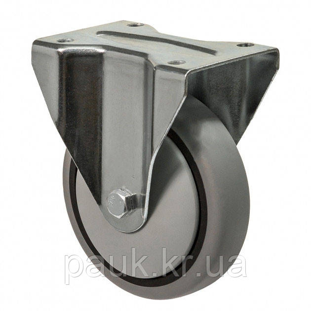 Колесо 2407-N-100-R(24 "Norma") Ø 100мм, неповоротне з кріпильною панеллю, роликовий підшипник, колесо в аптеку, фото 1