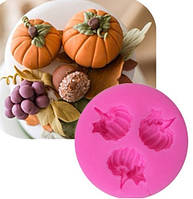 Силіконовий молд Гарбузи 52 мм рожевий