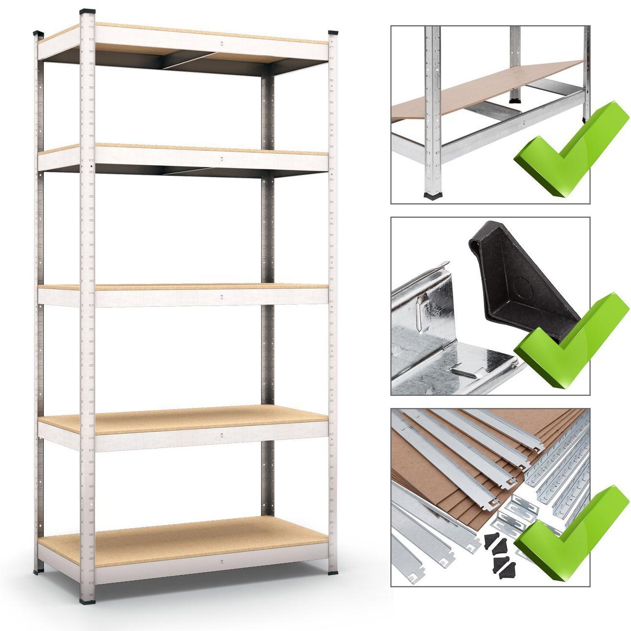 Стелаж Складком 180х90х40 5 полиць МДФ SK-1 поличний оцинкований в офіс склад для зберігання товару, фото 1