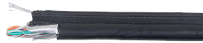 ITK Кабель зв'язку витата пара F/UTP, кот.5E 4х2x24(0,51м)AWG, LDPE трос 1,2м, 305м, чорний
