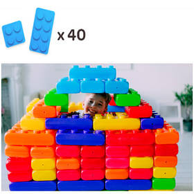 Конструктор з великих блоків 2 видів (40шт) MEGA