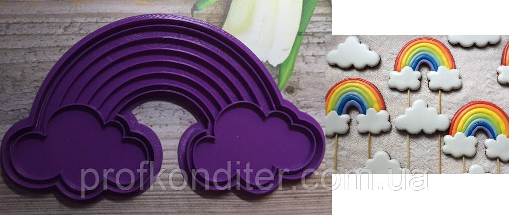 Пластикова Вирубка з відбитком Веселка №2, ширина-6см, фото 1