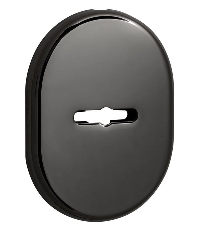 Накладка під сувальдний ключ DiSec KT037 MATRIX OVAL без шторки хром чорний (Італія)