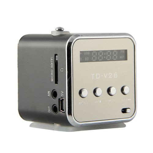 Міні портативна MP3 колонка USB FM TD-V26 Black