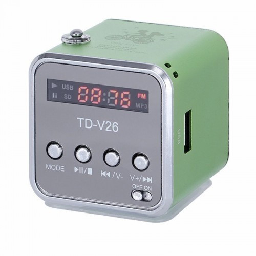 Міні портативна MP3 колонка від USB FM TDV26 Olive, фото 1