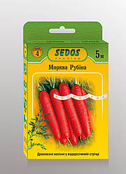 Насіння на стрічці морква Рубіна 5м ТМ SEDOS