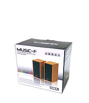Колонки для ПК комп'ютера Music-F D-9A, світле дерево, фото 6