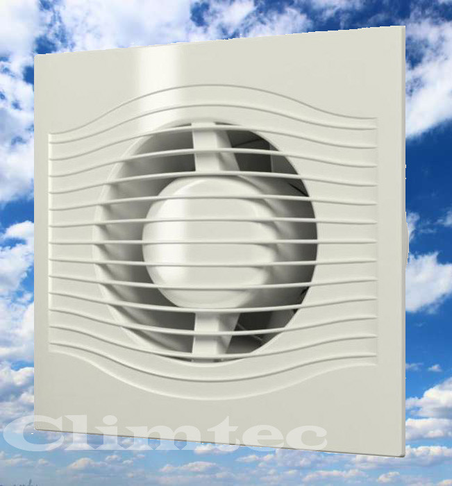 Вентилятор 100 мм зі зворотним клапаном і тяговим вимикачем AkvaVent — Slim4-02, фото 1