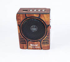 Радіоприймач колонка MP3 Golon RX-188 MIC WOODEN
