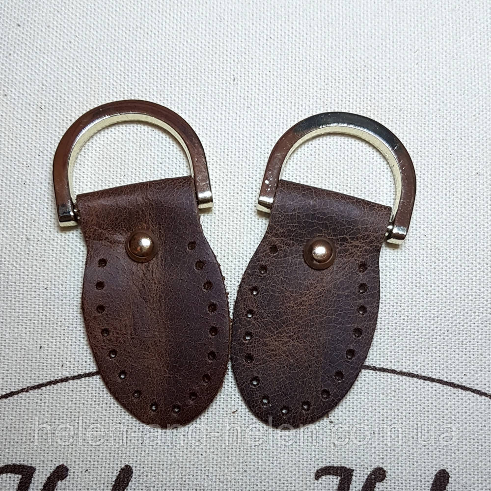 Набір пришивних елементів з півкільцями. Колір "Коньячний", фото 1