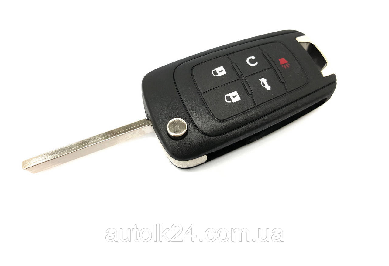 Корпус викидного ключа Chevrolet 4 кнопки +1panic лезо HU100