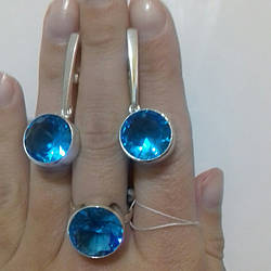 Комплект із блакитним цирконієм