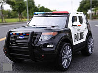 Детский электромобиль Джип Ford Policia, Кожа, EVA резина, Амортизаторы, дитячий електромобіль