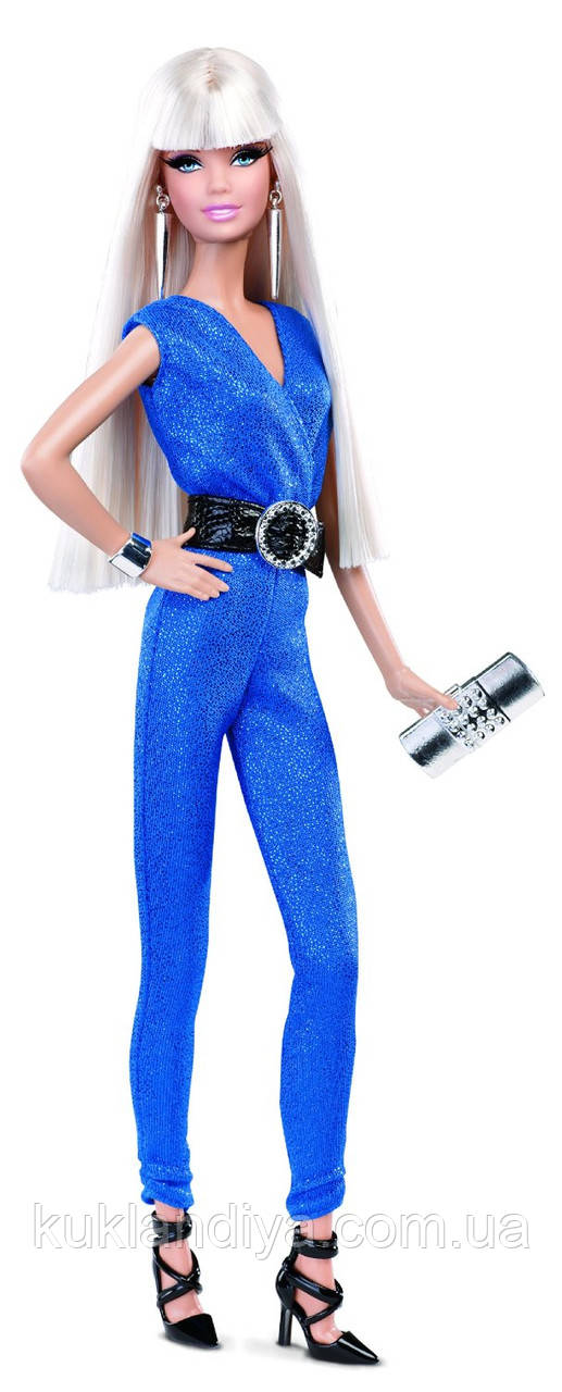 Лялька Барбі в блакитному комбінезоні Висока мода — The Look: Blue Jumpsuit Barbie (BCP90)