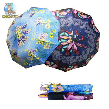 Зонт жіночий напівавтомат "Квіти, метелики" 109049 G-Rich