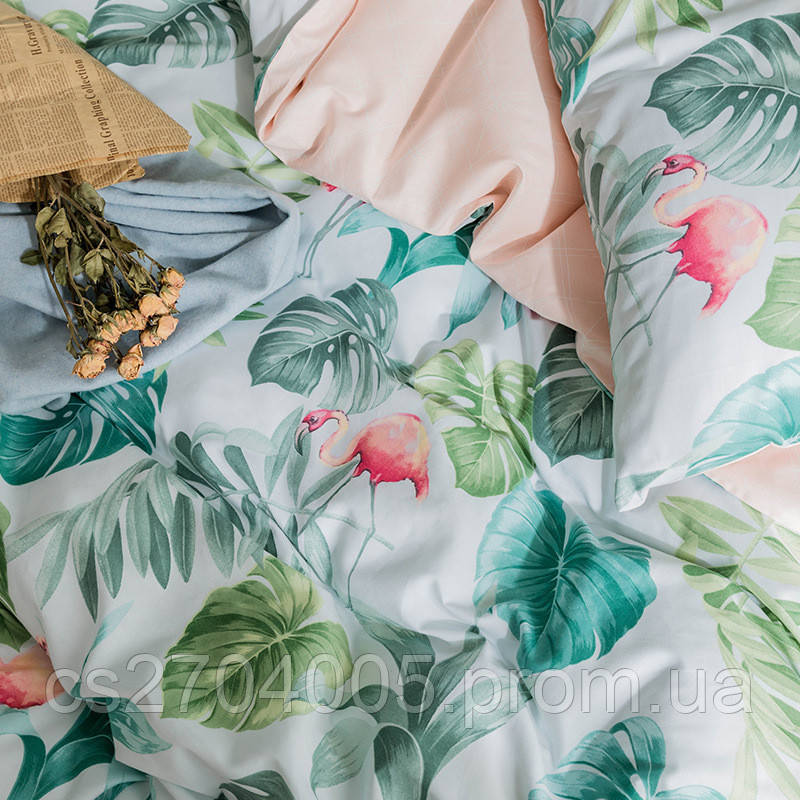Комплект постельного белья Фламинго в джунглях (двуспальный-евро) Berni - фото 10 - id-p814885015