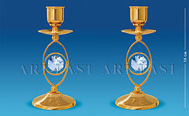 Набір двох свічників Сваровські з позолотою Дві крапельки