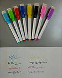 Набір кольорових маркерів 8шт для магнітної дошки з магнітом, фото 2