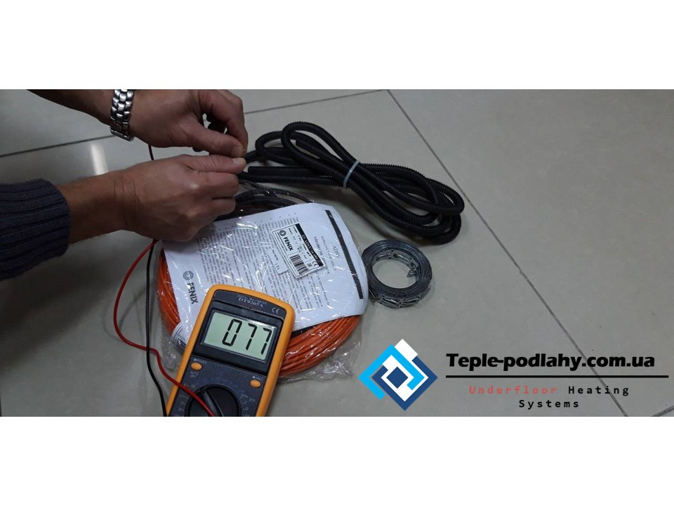Тонкий нагрівальний кабель тепла підлога двожильна Fenix ADSV 1.4 м кв.