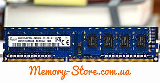 Оперативна пам'ять для ПК Hynix DDR3 4Gb 1Rx8 PC3L-12800 1600MHz, Intel та AMD, б/в