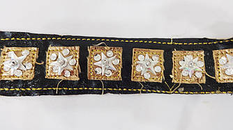 Тасьма шкіра з паєтками