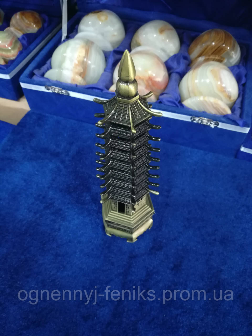 Пагода 9 ярусов силумин в бронзовом цвете h-13 см - фото 7 - id-p815068836