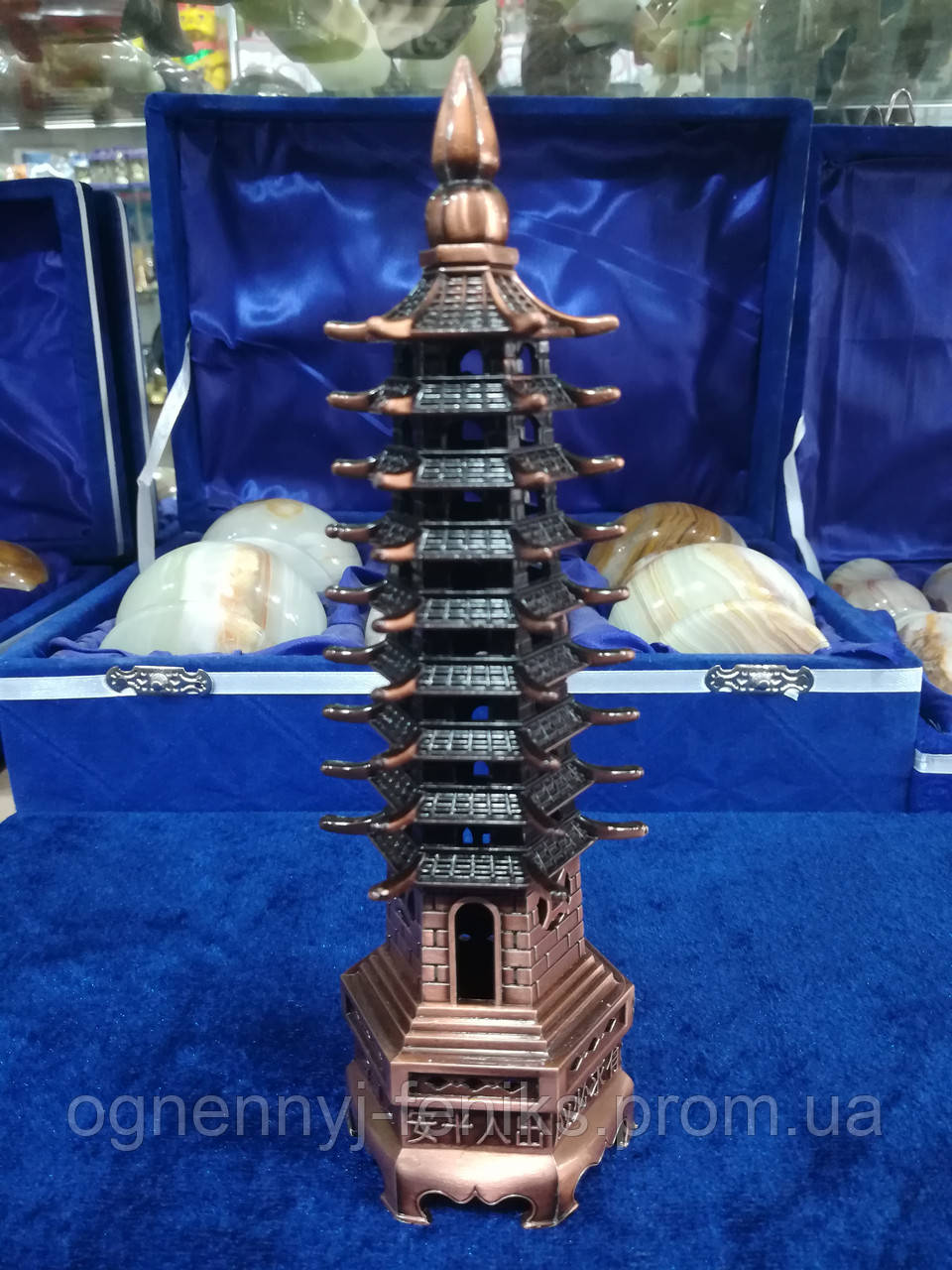 Пагода 9 ярусов силумин в медном цвете h-13 см - фото 2 - id-p815070390