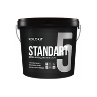 Фарба інтер'єрна акрилова Kolorit Standart 5 матова біла 9л