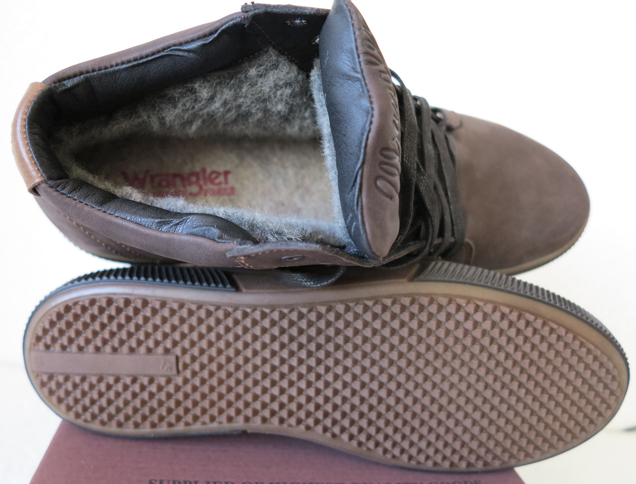 Wrangler Мужские зимние кеды ботинки натуральная кожа в спортивном стиле обувь сапоги в стиле Вранглер коричн - фото 3 - id-p815169158
