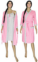 NEW! Жіночі комплекти - нічна сорочка і халат серії Amarant Soft Light Pink ТМ УКРТРИКОТАЖ!