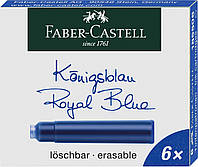 Картриджи чернильные для перьевых ручек стандартные Faber-Castell цвет синий (royal blue), 6 шт, 185506