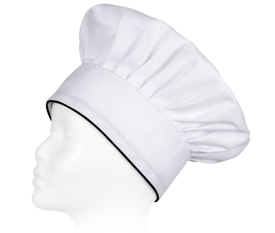 Шапка кухаря, ковпак "Французький" білий з чорним кантом Atteks універсальний - 1628