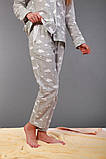Піжама жіноча, сіра в білі хмаринки. Домашній одяг. Women's Pajamas. Піжама жіноча. Домашній одяг., фото 3