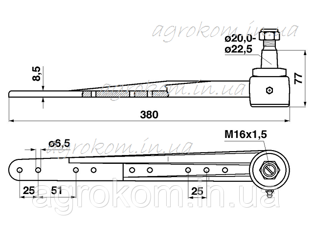 Головка коси AH21346 John Deere 380 мм М16