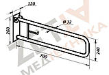 Поручень з нержавіючої сталі відкидний настінний для інвалідів, PU-01b, фото 3