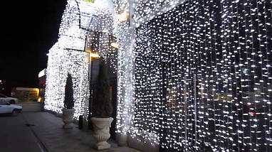 Гірлянда штора 3x6 м 600 LED холодний білий, фото 3